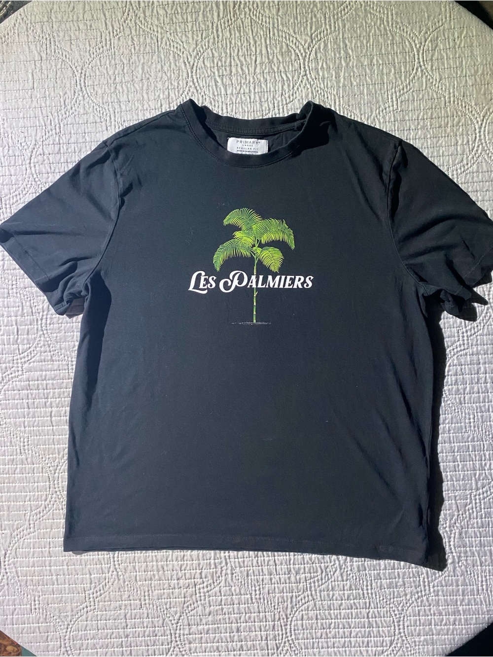 & Other Stories Black Tee with Green Palm Graphic